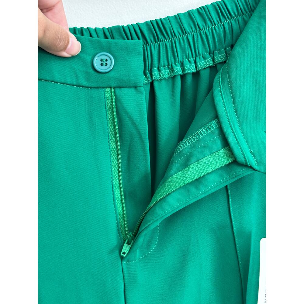 NWT Green Comfy Wide Leg Office Career Trouser Pants Women’s  size 12 - Picture 5 of 9